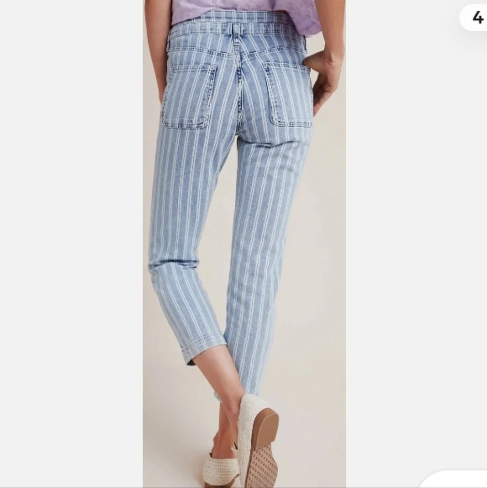 Pilcro and the Letterpress high Rise Slim, Striped Acid Wash ,Size 29